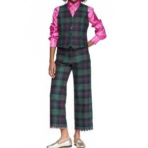 NEW VILAGALLO dorin plaid trousers in green